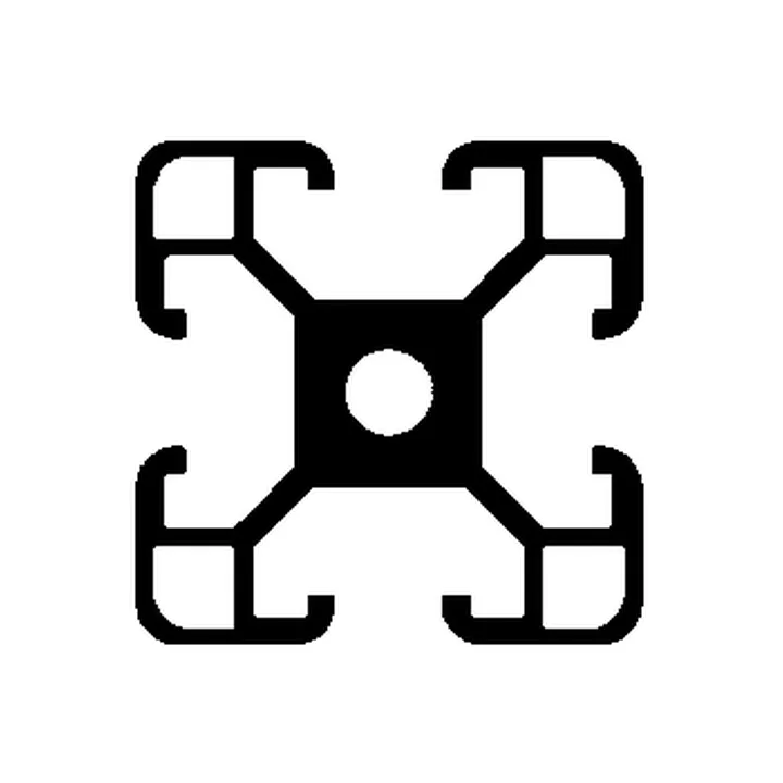 Perfil industrial 40 × 40 mm — 32195: Perfil de sección cuadrada con ranuras; revisa dimensiones y compatibilidad de ensamble en el plano.