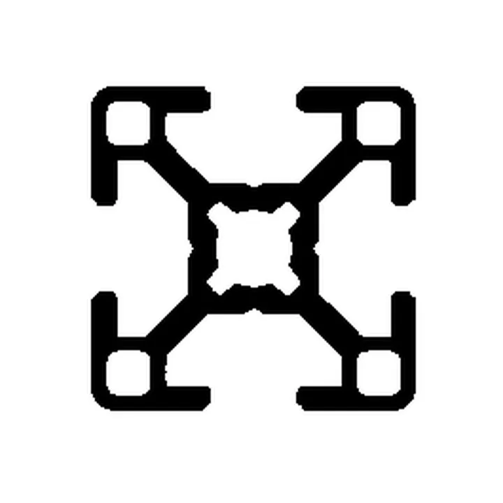 Perfil industrial 30 × 30 mm — 32842: Perfil de sección cuadrada con ranuras; revisa dimensiones y compatibilidad de ensamble en el plano.