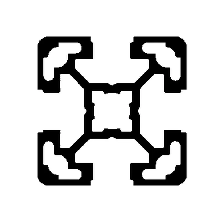 Perfil industrial 40 × 40 mm — 32847: Perfil de sección cuadrada con ranuras; revisa dimensiones y compatibilidad de ensamble en el plano.